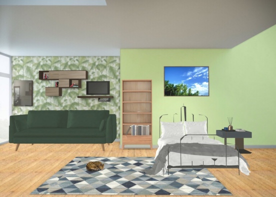 jungle bedroom Design Rendering