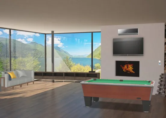summer gaming livingroom Design Rendering