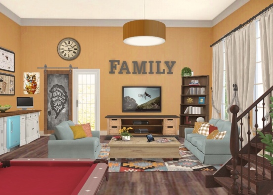 Family Rec Room Design Rendering