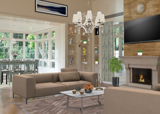 Living room/dinning  Design Rendering