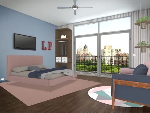 bedroom with balcony