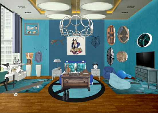 a boy's dream room Design Rendering