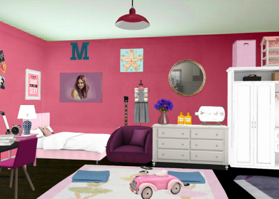 girly room Design Rendering
