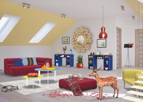 Snowwhite modern livingroom Design Rendering