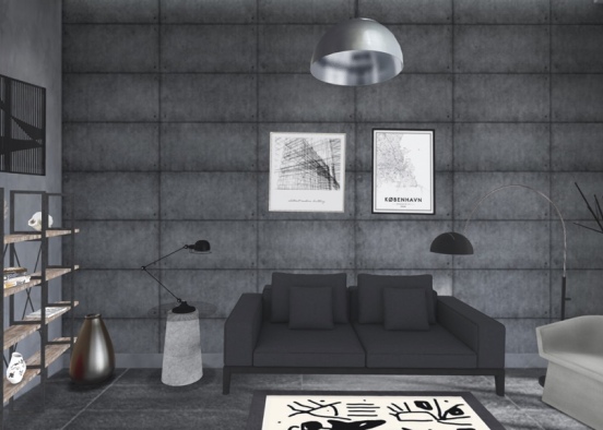 Minimalistic livingroom  Design Rendering