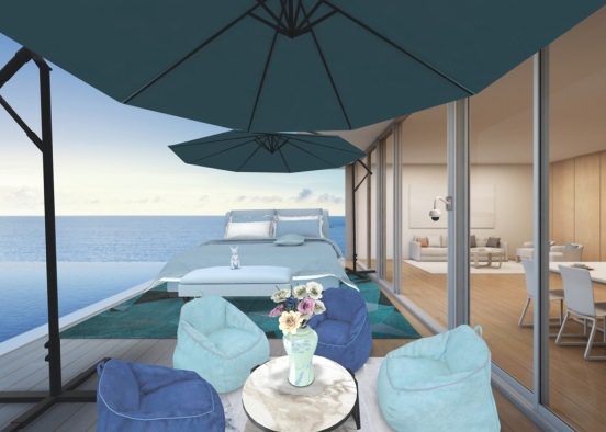 seaside bedroom  Design Rendering