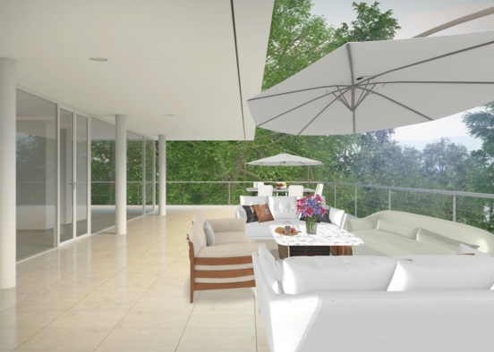 dining and living outside Design Rendering