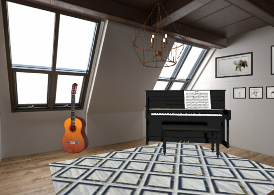 A music room Design Rendering