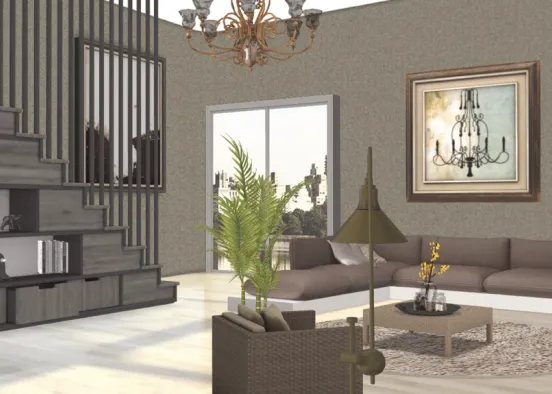 Classical Living Room Design Rendering