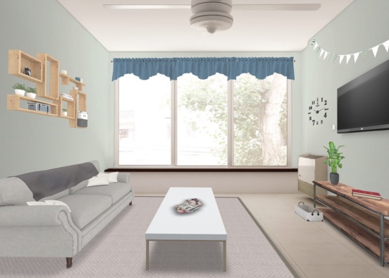 Cozy Apartment Living Room Design Rendering