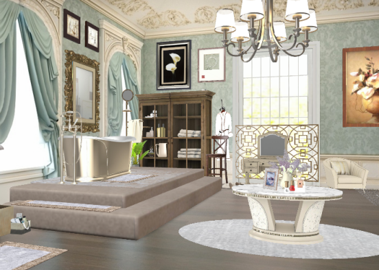 French style bathroom Design Rendering