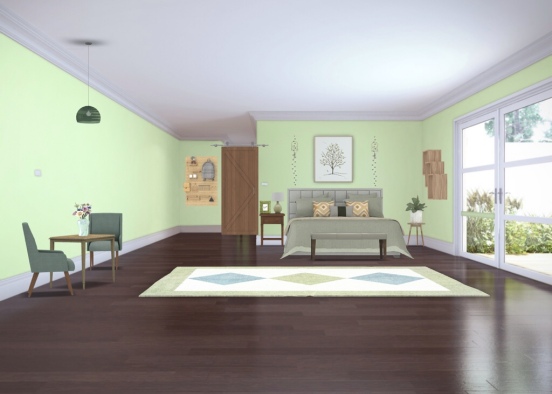 Cute Green room Design Rendering