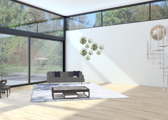 Simple Living Room Design Rendering