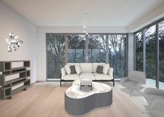 living room *gray mood* Design Rendering