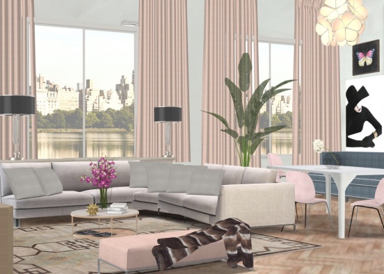 Lysa Ginsberg living room first draft Design Rendering