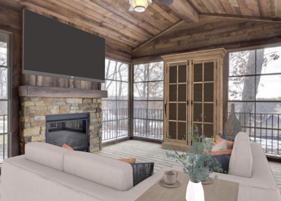 camp living room  Design Rendering