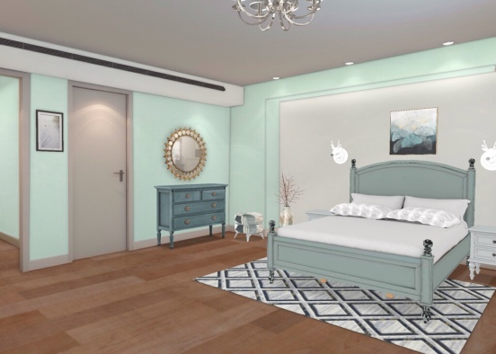Mint Girl Bedroom Design Rendering