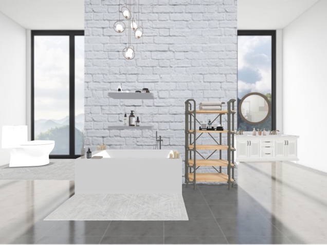 I’m in love with this design! Graelyn.  Modern bathroom.