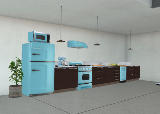 7e retro kitchen Design Rendering