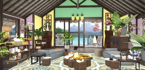 Hawaiian Honeymoon in room feast 