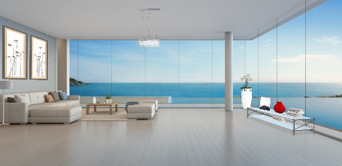 Modern minimalist living room Design Rendering