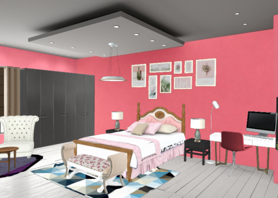 #girly bedroom Design Rendering