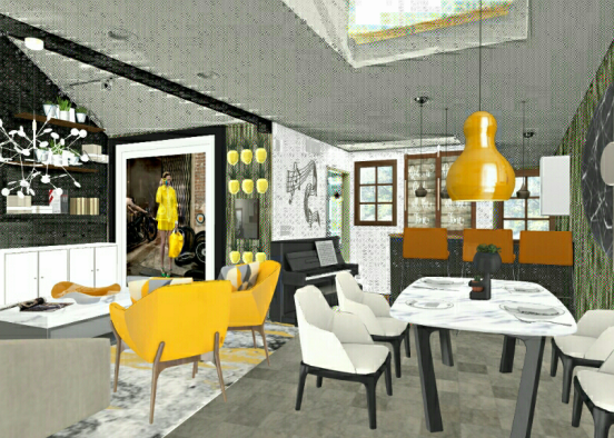 Yellow and black Design Rendering
