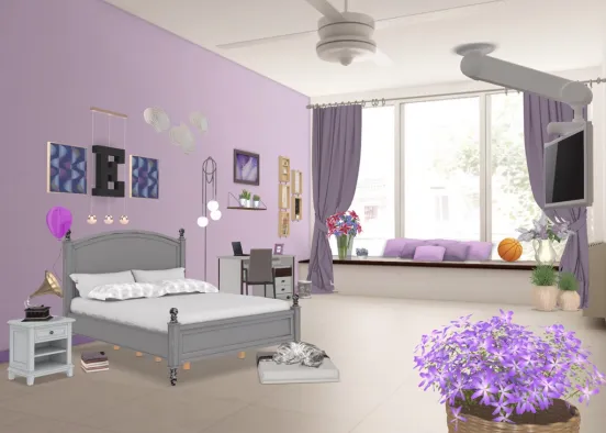 Evelyn’s purple room Design Rendering