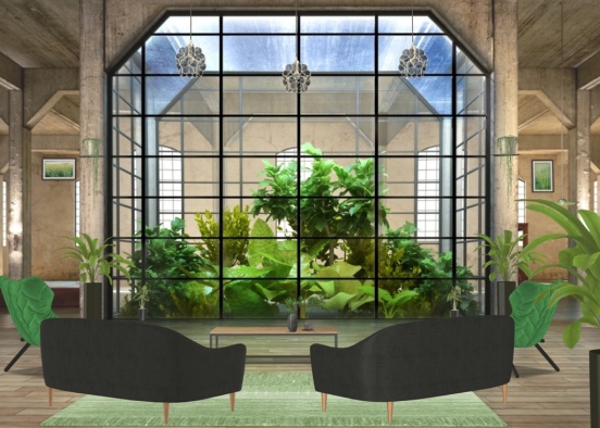 #Living-room Jungle Design Rendering