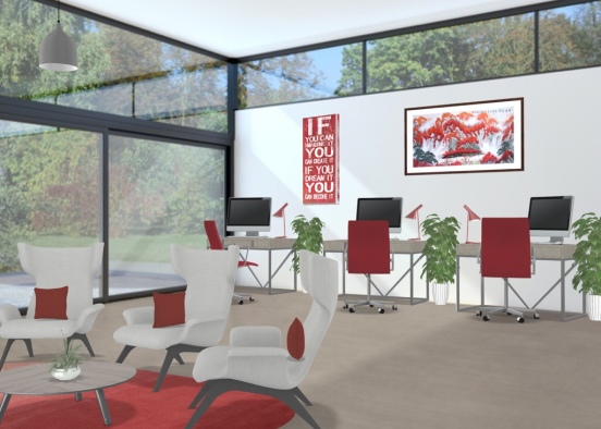 #Red Office Spirit  Design Rendering