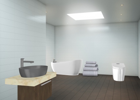 Light and airy Bathroom  Design Rendering