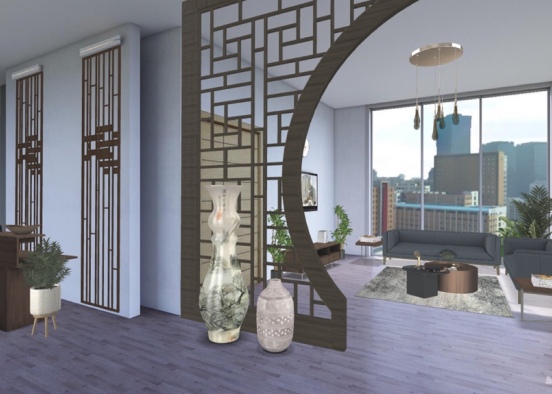 waiting room in the office  Design Rendering