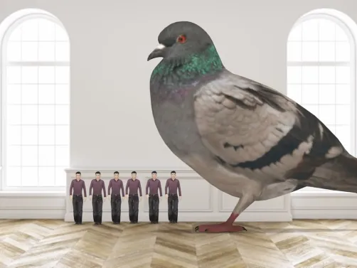 👨+👨+👨+👨+👨+👨 VS 🐦