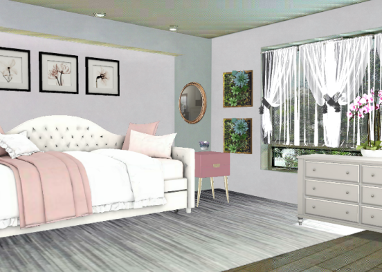 Modern teen bedroom Design Rendering