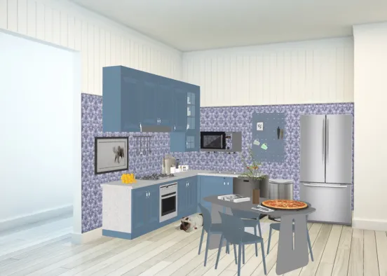 Modern cozy vibe kitchen Design Rendering