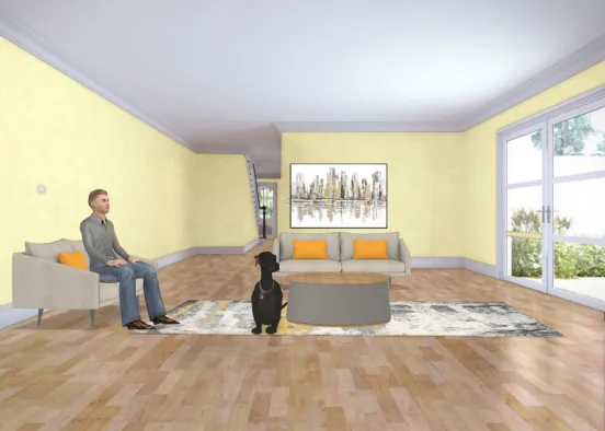 The Living Room Design Rendering