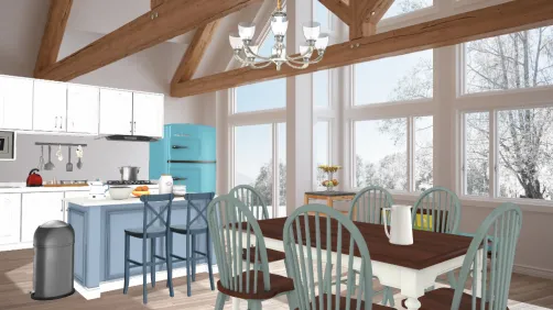 An elegant rustic old kitchen featuring 