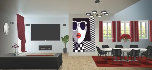 black,white and red