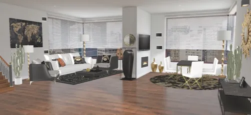 black&gold living room🖤