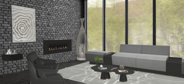Grey and black living room 