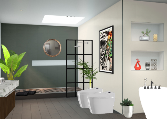 Cuple Bathroom Design Rendering