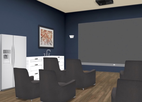 blue home theater Design Rendering