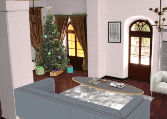Christmas Living Room Design Rendering