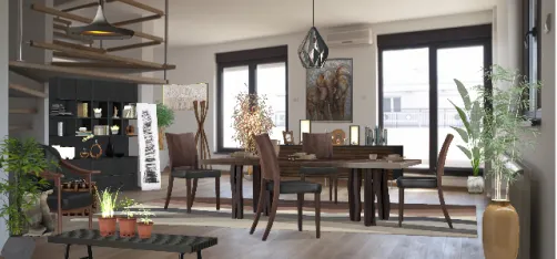 Chocolate dining and book room