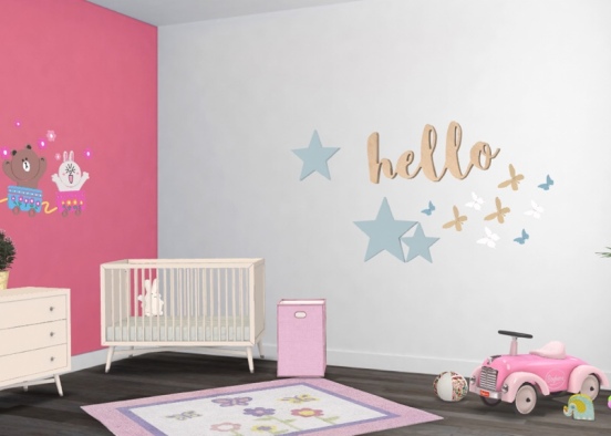 Baby Girls Bedroom! 💗 Design Rendering