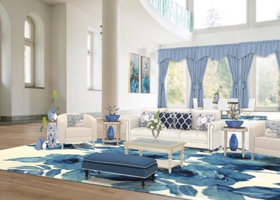 cozy blue living💙 Design Rendering