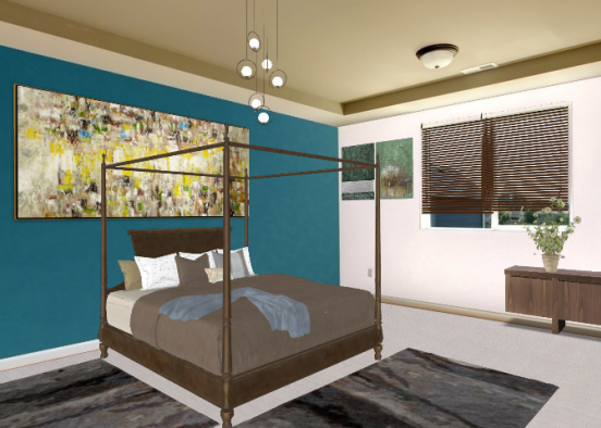 Simple bed room decore #dreamhome Design Rendering
