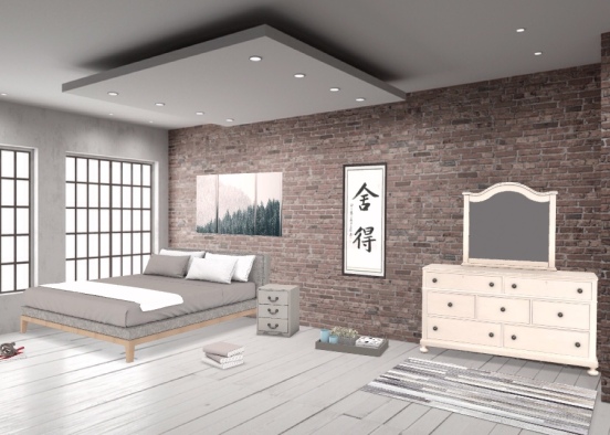 Gray Bedroom Design Rendering
