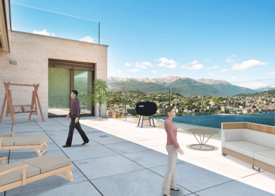 multi person outdoor living area Design Rendering