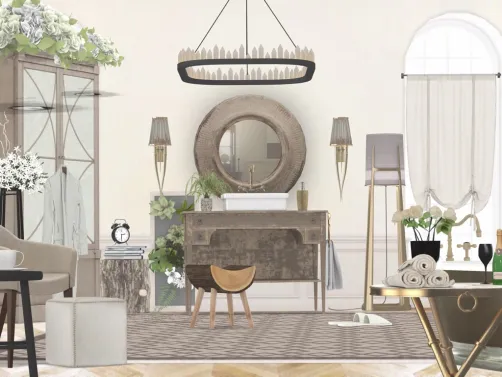 Rustic Bathroom with feminine touches